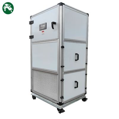 Pequena unidade de tratamento de ar limpo refrigerada a água com rodas para facilitar o movimento